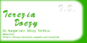 terezia doczy business card
